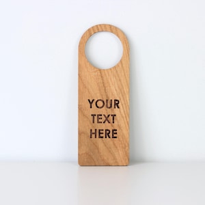 Custom engraved door hanger. Business sign Room service sign. Personalized wooden door sign