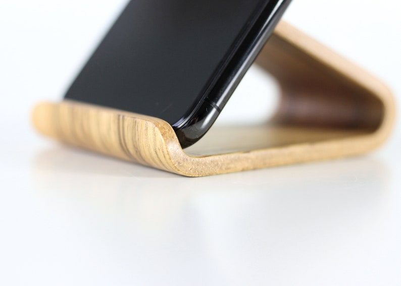 Phone holder Wood phone stand. Office desk decor Business gift. Wood phone stand. image 5