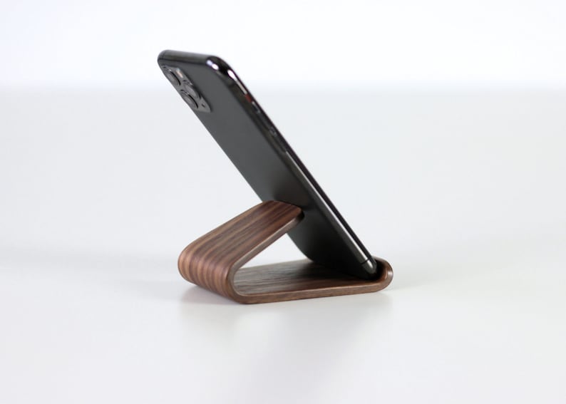 Phone stand Wood phone stand. Phone holder for desk. Desk accessories. image 1