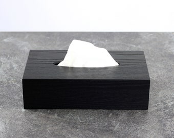 Tissue box cover Black tissue holder. Tissue box cover