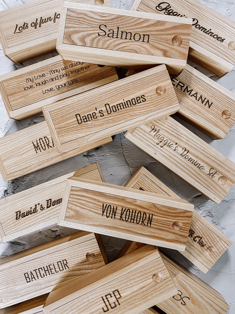 Wooden Dominoes. Domino set. Personalized wood dominoes. image 2