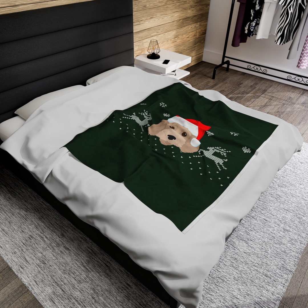 Cockapoo Christmas Throw Blanket Festive Cockapoo Holiday Etsy
