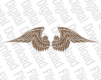 Vector Stencil Graphic - DD09 - Angel Wings #2 - DIGITAL DOWNLOAD files Ai and Svg formats - Fully Editable Vinyl Ready Image - Rock Gothic