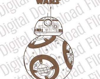 Gráfico vectorial - DD570 Star Wars BB-8 Droid - DESCARGA DIGITAL - Ai y Svg - Imagen totalmente editable, película del robot R2D2 de El Despertar de la Fuerza, película Sphero