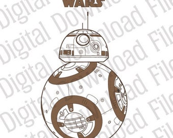 Vector Graphic - DD570 Star Wars BB-8 Droid - DIGITAL DOWNLOAD - Ai & Svg - Fully Editabl Image, Force Awakens R2D2 Robot Film Sphero Movie