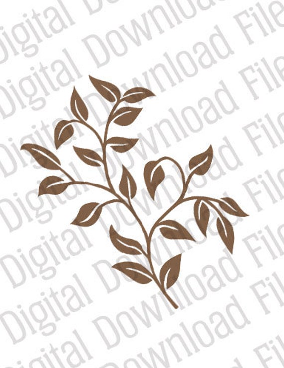 Download Vector Stencil Graphic Dd161 Leaf Vine Digital Download Etsy