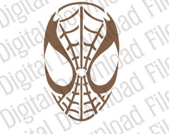 Vector Stencil Graphic - DD55 Spiderman Face Mask Stencil Vector - DIGITAL DOWNLOAD - Ai & Svg - Editable Vinyl Ready. Gotham Birthday Party