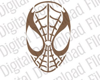 Vector Stencil Graphic - DD55 Spiderman Face Mask Stencil Vector - DESCARGA DIGITAL - ai & svg - Editable Vinyl Ready. Fiesta de cumpleaños de Gotham