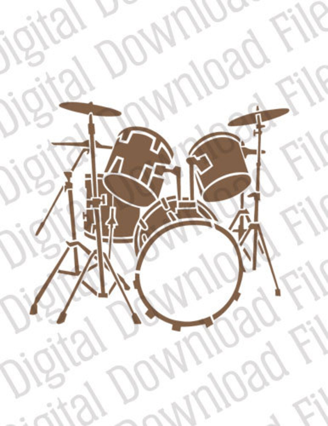 Vector Stencil Graphic DD115 Drum Kit DIGITAL DOWNLOAD Ai & Svg Fully