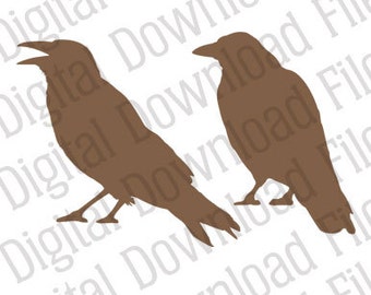 Vector Stencil Graphic - DD74 Crows - DIGITAL DOWNLOAD - Ai & Svg formats - Fully Editable Stencil, Vinyl Ready Image - Gothic Halloween