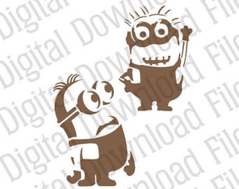 Vector Stencil Graphic - DD140 Minion Style Vector - DESCARGA DIGITAL - Ai & Svg formats - Fully Editable Vinyl Ready Image, Movie Dave Bob
