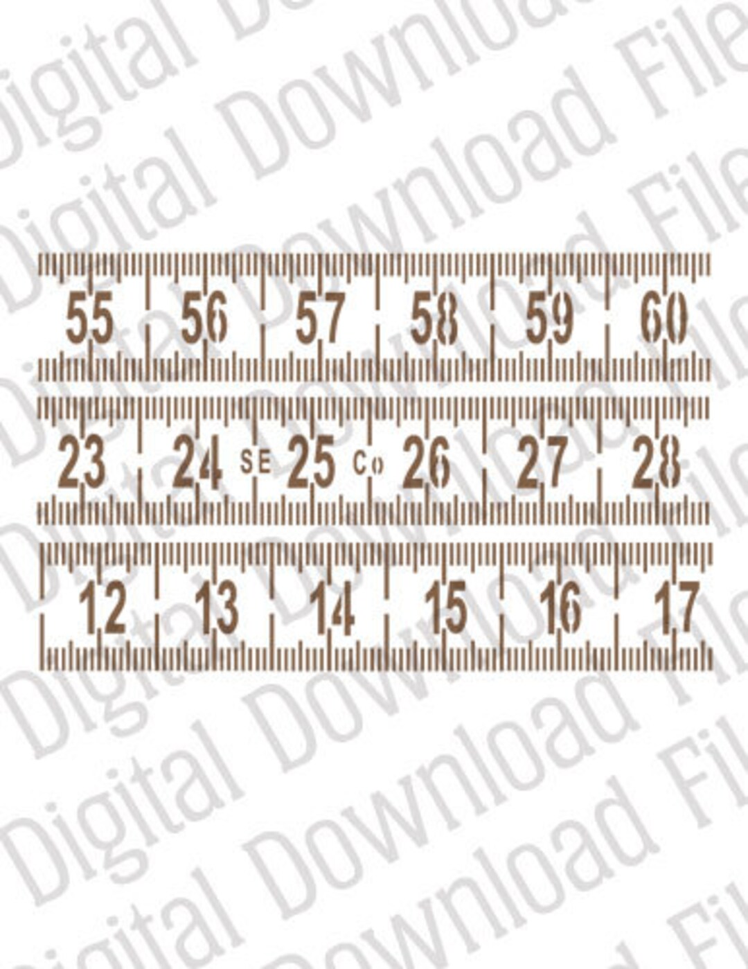 Vector Stencil Graphic DD82 Ruler DIGITAL DOWNLOAD Ai & Svg Formats