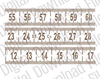 Vector Stencil Graphic - DD82 Ruler - DESCARGA DIGITAL - Formatos Ai & Svg - Totalmente editable Vinyl Ready - Time Decal, Steampunk, Mixed Media