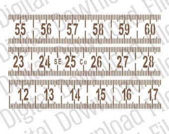 Vector Stencil Graphic - DD82 Ruler - DIGITAL DOWNLOAD - Ai & Svg formats - Fully Editable Vinyl Ready - Time Decal, Steampunk, Mixed Media