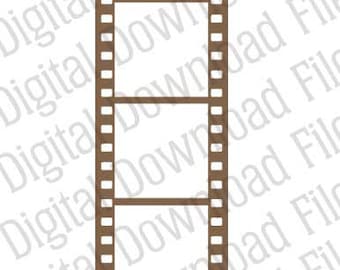 Vector Graphic - DD522 Film Strip - DIGITAL DOWNLOAD - Ai & Svg formats - Fully Editable Vinyl Ready Image, Camera Cinema Hollywood