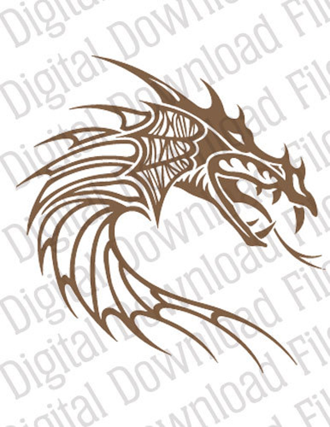 Vector Graphic DD76 Tribal Dragon Vector DIGITAL DOWNLOAD - Etsy