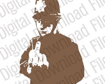 Vector Graphic - DD083 Banksy Policeman - DIGITAL DOWNLOAD - Ai & Svg formats - Fully Editable Vinyl Ready Image, Graffiti Street Art Robin