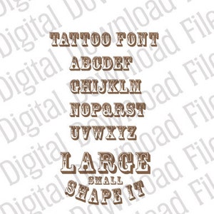 Gráfico vetorial - DD40Tattoo Font Vector - DIGITAL DOWNLOAD Formatos Ai e Svg Totalmente editáveis - Tatuagem Ink Skin Design Carnival Letter Machine