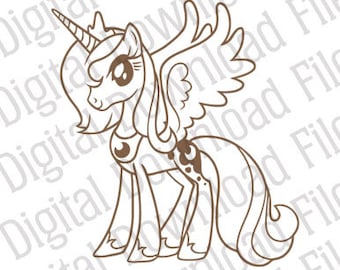 Gráfico vectorial - DD19 My Little Pony Princesa Luna Vector - DESCARGA DIGITAL Formatos Ai y Svg - Totalmente editable - Bronies, Tatuaje, Mítico