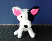 French Bulldog Black and White Amigurumi Puppy Dog Crochet Stuffed Animal