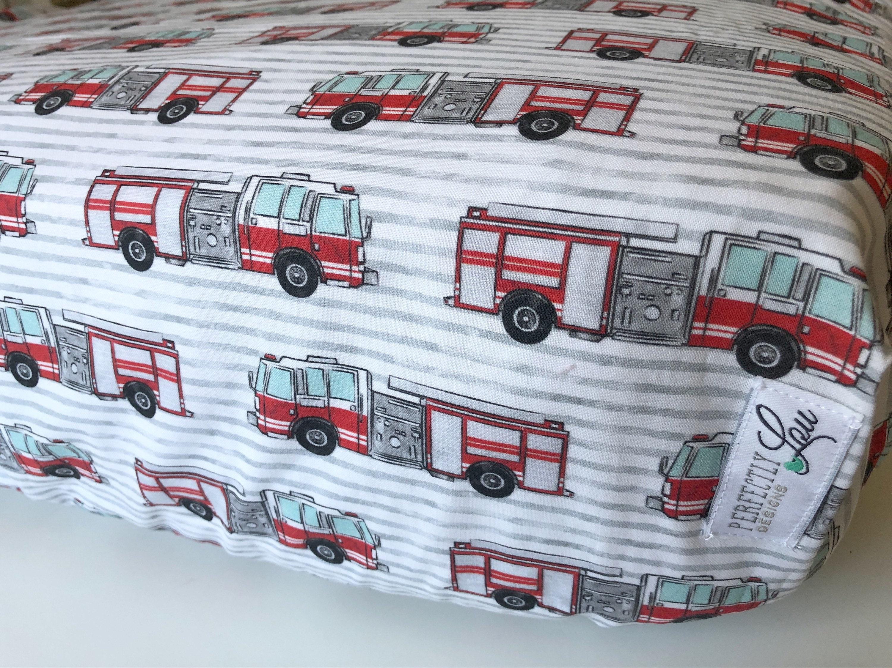 Firetruck Standard Crib Sheet Changing Pad Cover Blanket
