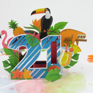 Cardology - Pop Up Geburtstagskarte zum 21