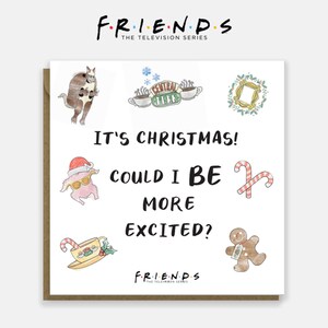 Freunde TV-Show Weihnachtskarte | "Es ist Weihnachten! Könnte ich begeisterter sein!" Karte | Friends TV-Show Merchandise | Offiziel lizensiert