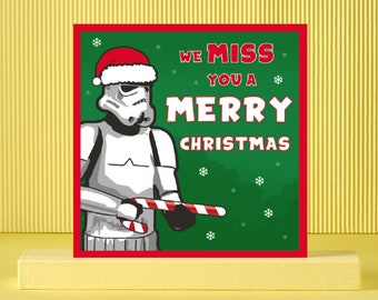 Cardology - Original Stormtrooper Christmas Card - Funny Christmas Cards For Him - Miss You A Merry Christmas - Officially Licensed