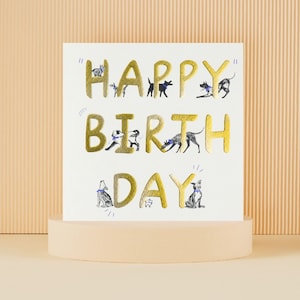 Cardologie - Carte de joyeux anniversaire avec des chiens - Carte de bienfaisance Battersea sous licence officielle