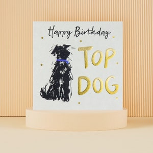 Cardologie - Carte d'anniversaire avec des chiens - « Happy Birthday Top Dog » - Carte de charité Battersea sous licence officielle