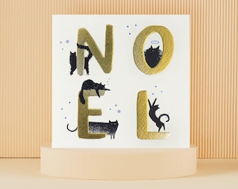 Cardology - 'Noel' Christmas Card With Cats - Battersea Dogs & Cats Home - Officially Licensed Charity Card