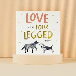 Tarjeta de aniversario con perros / Tarjeta de San Valentín, Tarjeta del Día de la Madre con un perro, Tarjeta del Día del Padre / Tarjeta benéfica de Battersea Dogs & Cats Home