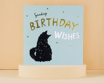 Cardology - 'Sending Birthday Wishes' Cat Card - Cat Lover Birthday Card - Officially Licensed Charity Card