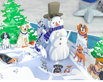 3D Charity Dogs Christmas Pop Up Card | Official Battersea Dogs & Cats Home Charity Christmas Pop Up Card | Christmas Gifts For Dog Lovers