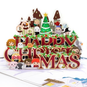 Cardologie - Harry Potter kerstpop-upkaart - Harry Potter-kaarten - Handgemaakte kerstcadeaus - officiële licentie