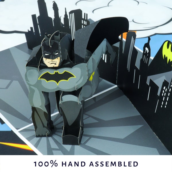 Batman Pop Up Card | Batman Birthday Card For Boys, DC Comics, Eco Packaging Transforms Into Envelope, Includes Note Card For Message