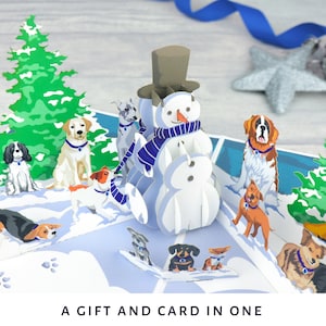 3D Charity Dogs Christmas Pop Up Card | Official Battersea Dogs & Cats Home Charity Christmas Pop Up Card | Christmas Gifts For Dog Lovers