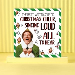 Cardology - Biglietto di Natale Buddy The Elf - Divertente biglietto di Natale "Diffondere allegria natalizia" - Will Ferrell - Prodotto con licenza ufficiale