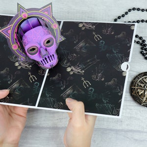 Biglietto pop-up Mangiamorte di Harry Potter / Regali di compleanno a tema Arti Oscure, biglietti di Halloween, include biglietto per messaggio, assemblato a mano