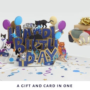 Carte pop-up Happy Birthday Cats - Carte de bienfaisance Battersea Dogs & Cats pour la maison - Sous licence officielle image 9