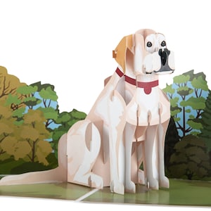 Cardology - Labrador Pop Up Card / Biglietto di auguri di compleanno 3D Labrador Retriever, biglietti per la festa del papà, biglietti per la festa della mamma per i proprietari di cani