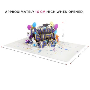 Carte pop-up Happy Birthday Cats - Carte de bienfaisance Battersea Dogs & Cats pour la maison - Sous licence officielle image 5