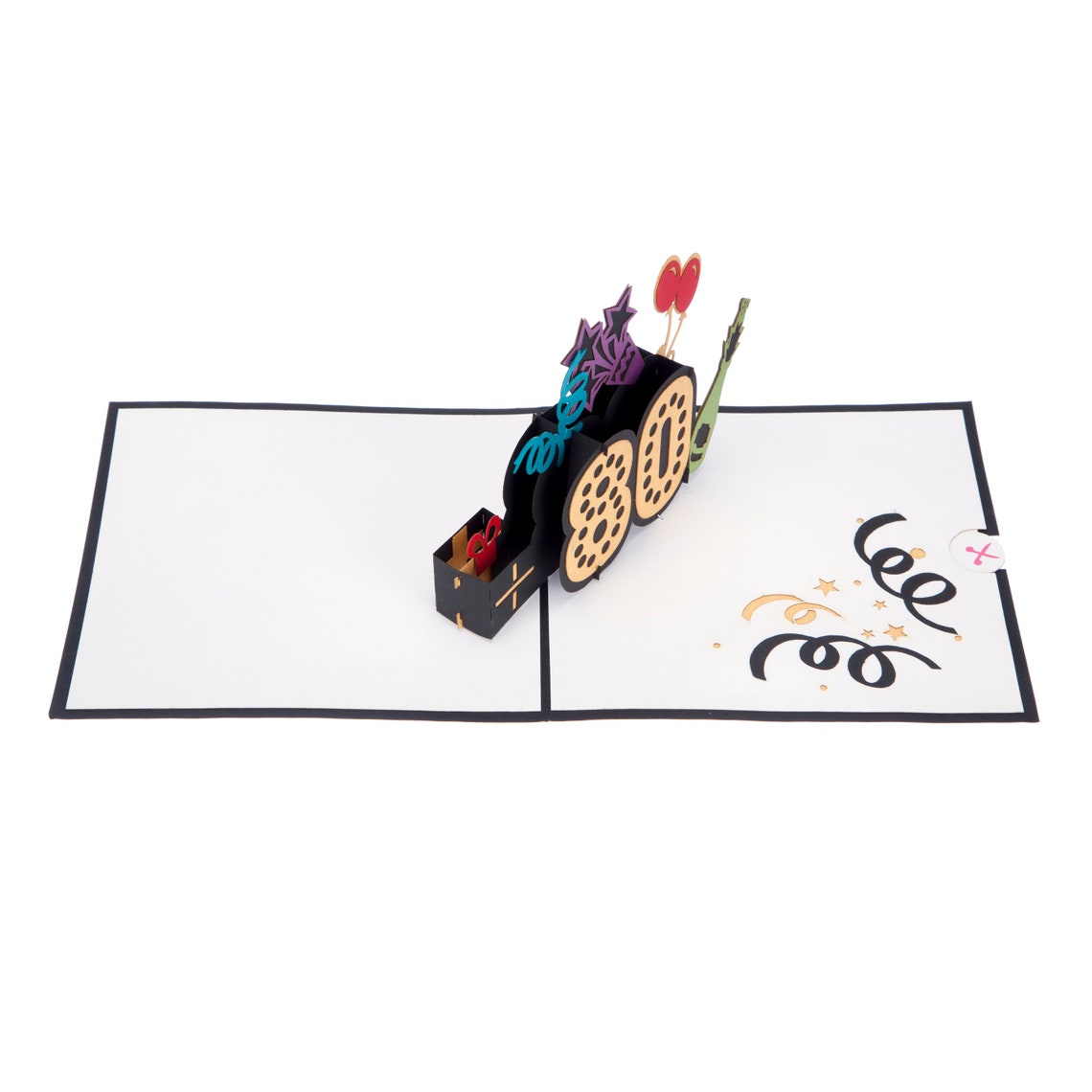 80th Birthday Card Birthday Pop Up Card 80th Birthday Gift | Etsy