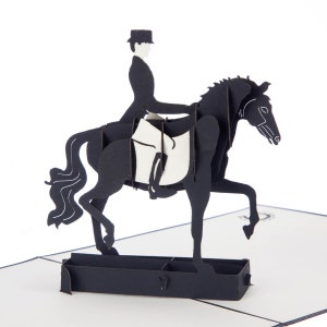 Carte pop-up dressage, carte d'anniversaire cheval, cadeau pour un amoureux des chevaux, cadeau équestre, cartes pop-up faites main Royaume-Uni