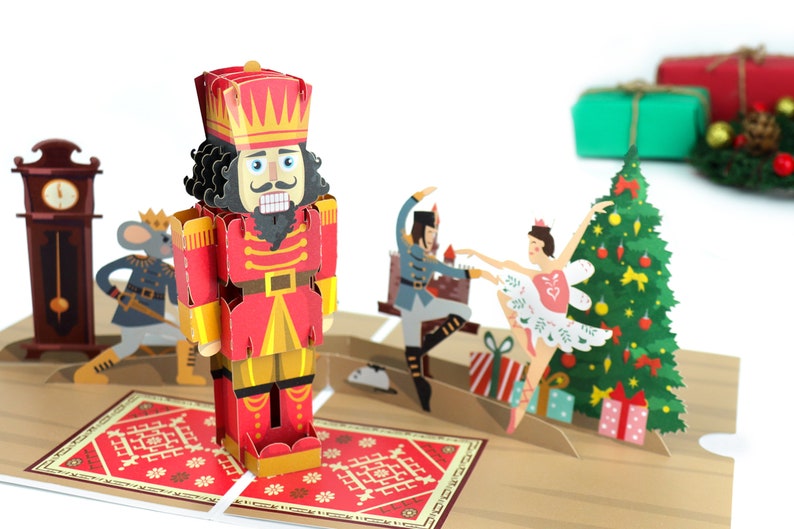 The Nutcracker Pop up Christmas Card Handmade Pop up Etsy UK