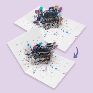 Carte pop-up Happy Birthday Cats - Carte de bienfaisance Battersea Dogs & Cats pour la maison - Sous licence officielle image 4