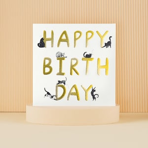 Cardologie - carte de joyeux anniversaire chats - carte pour amoureux des chats - carte de bienfaisance sous licence officielle