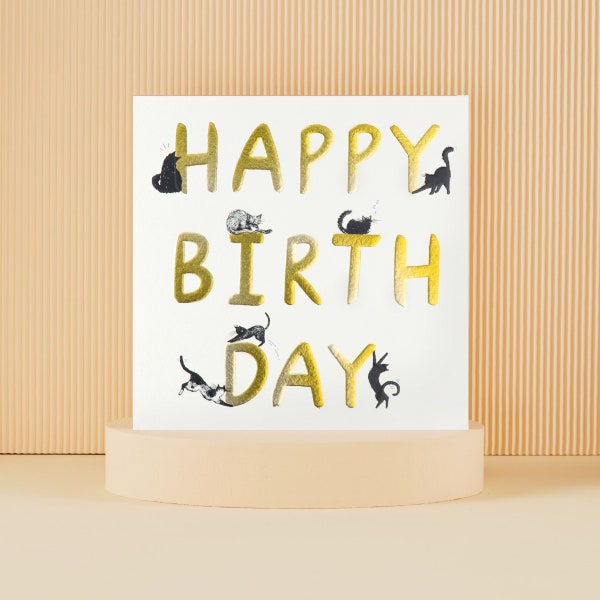 Cardology - Happy Birthday Cats Card - Card For Cat Lover - Officially Licensed Charity Card