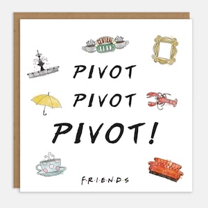 Cartão engraçado de Nova Casa - Cartão "Pivot, Pivot, PIVOT!" de Ross Gellar | Cartão de Nova Casa da série Friends | Oficialmente licenciado