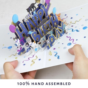 Carte pop-up Happy Birthday Cats - Carte de bienfaisance Battersea Dogs & Cats pour la maison - Sous licence officielle image 6